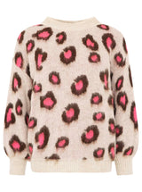 Zwillingsherz Kuschel-Pullover "Leo Soft"  pinkfarbenen Akzenten - Rundhals