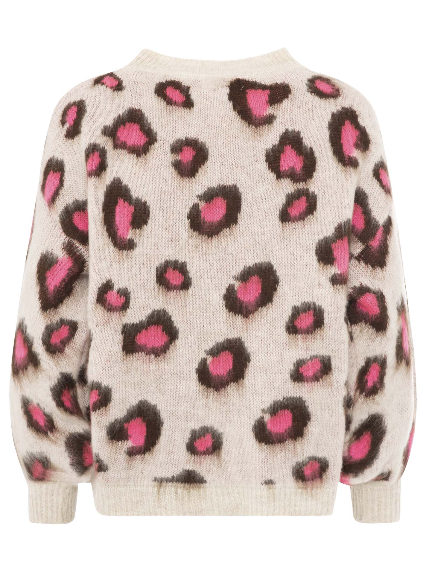 Zwillingsherz Kuschel-Pullover "Leo Soft"  pinkfarbenen Akzenten - Rundhals