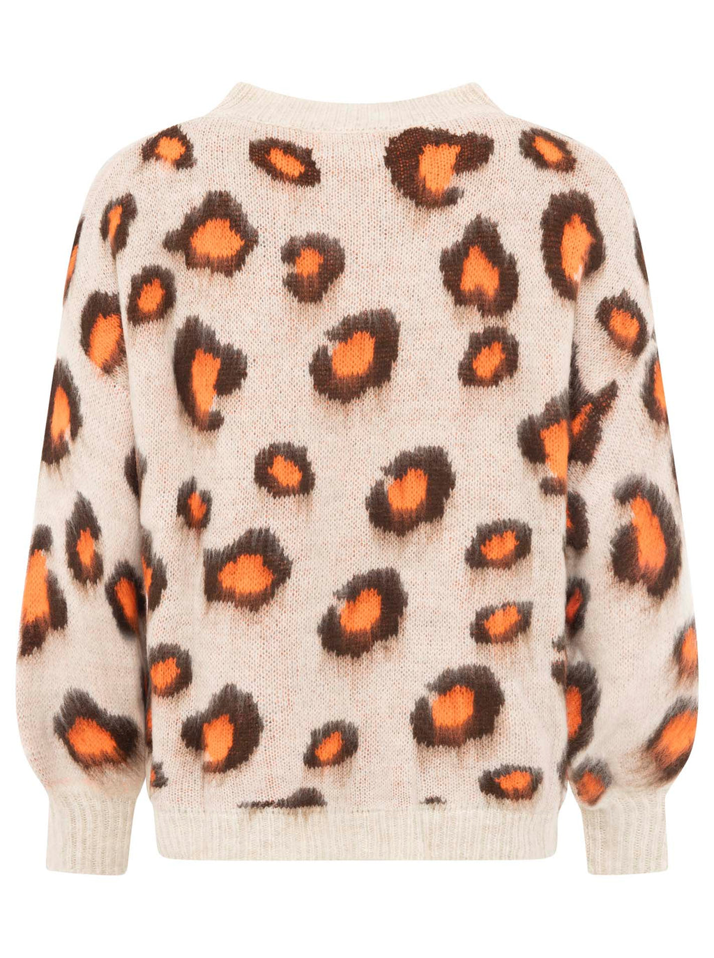 Zwillingsherz Kuschel-Pullover "Leo Soft"  mit orangefarbenen Akzenten - Rundhals