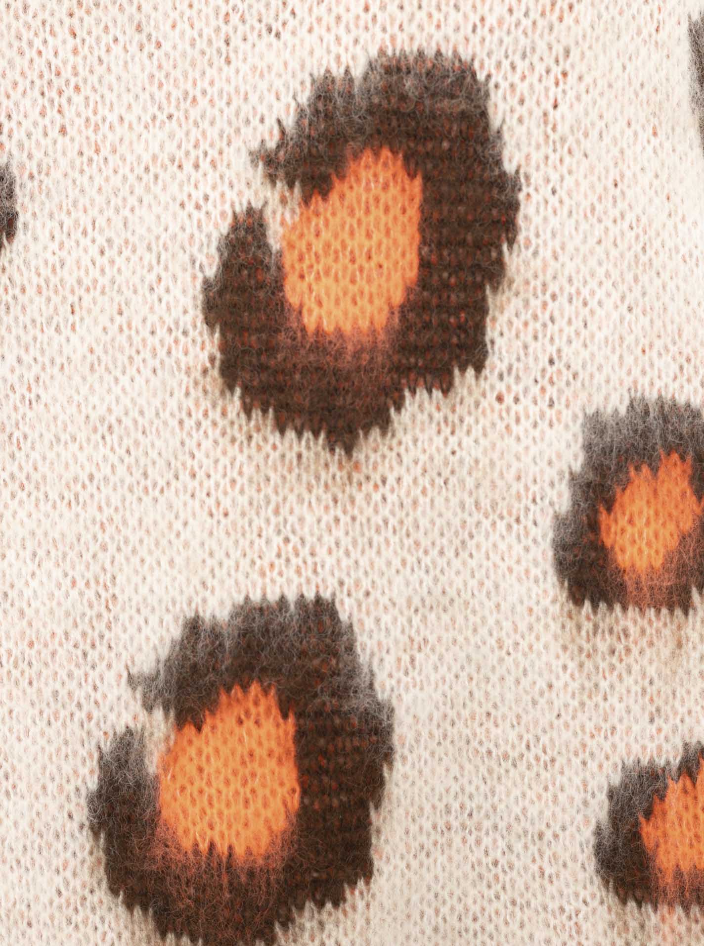 Zwillingsherz Kuschel-Pullover "Leo Soft"  mit orangefarbenen Akzenten - Rundhals