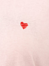 Zwillingsherz T-Shirt " Herz" Rosa mit gesticktem Herz | Rundhals