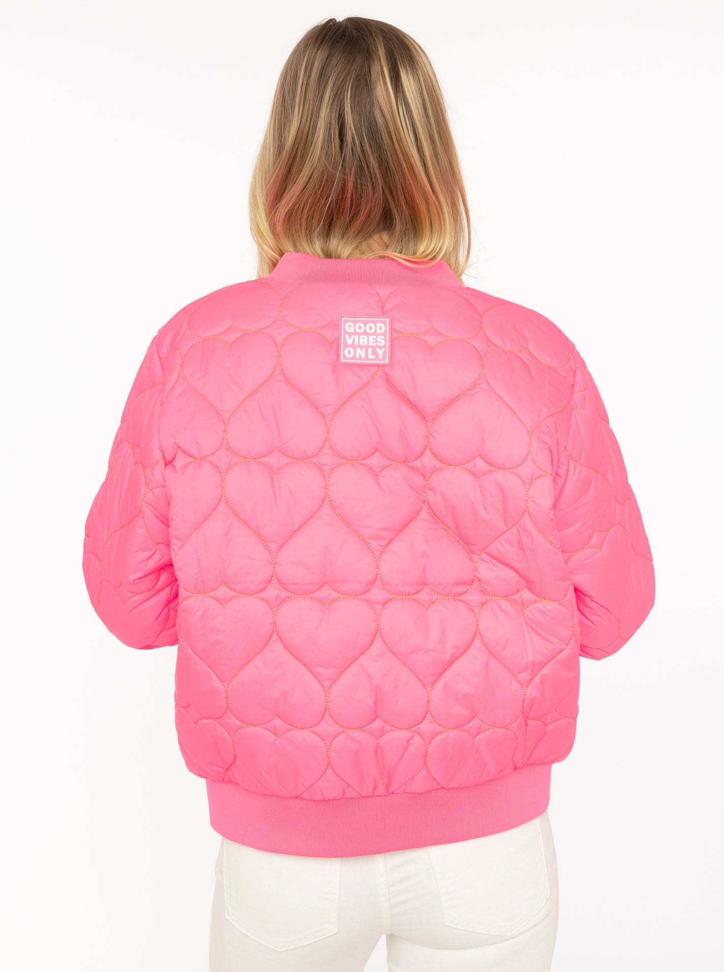 Zwillingsherz - Bomberjacke "Be Happy" in Pink