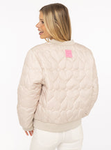 Zwillingsherz - Bomberjacke "Be Happy" in Beige