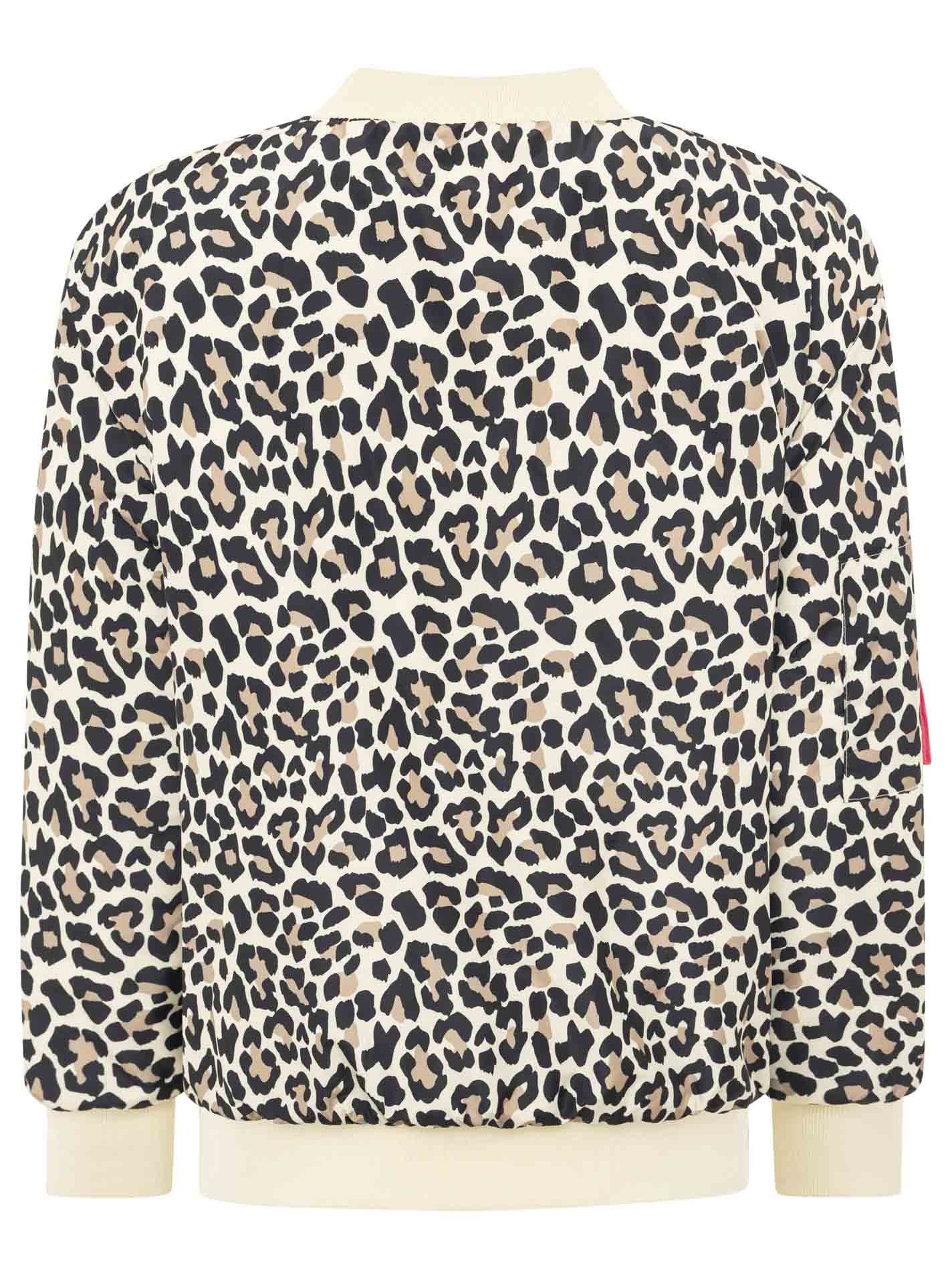 Zwillingsherz Bomberjacke "Wild Heart" Beige | Leo-Print Statement-Jacke