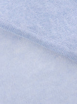 Zwillingsherz Kurzarm-Pullover aus 100% gebürstetem Kaschmir Hellblau