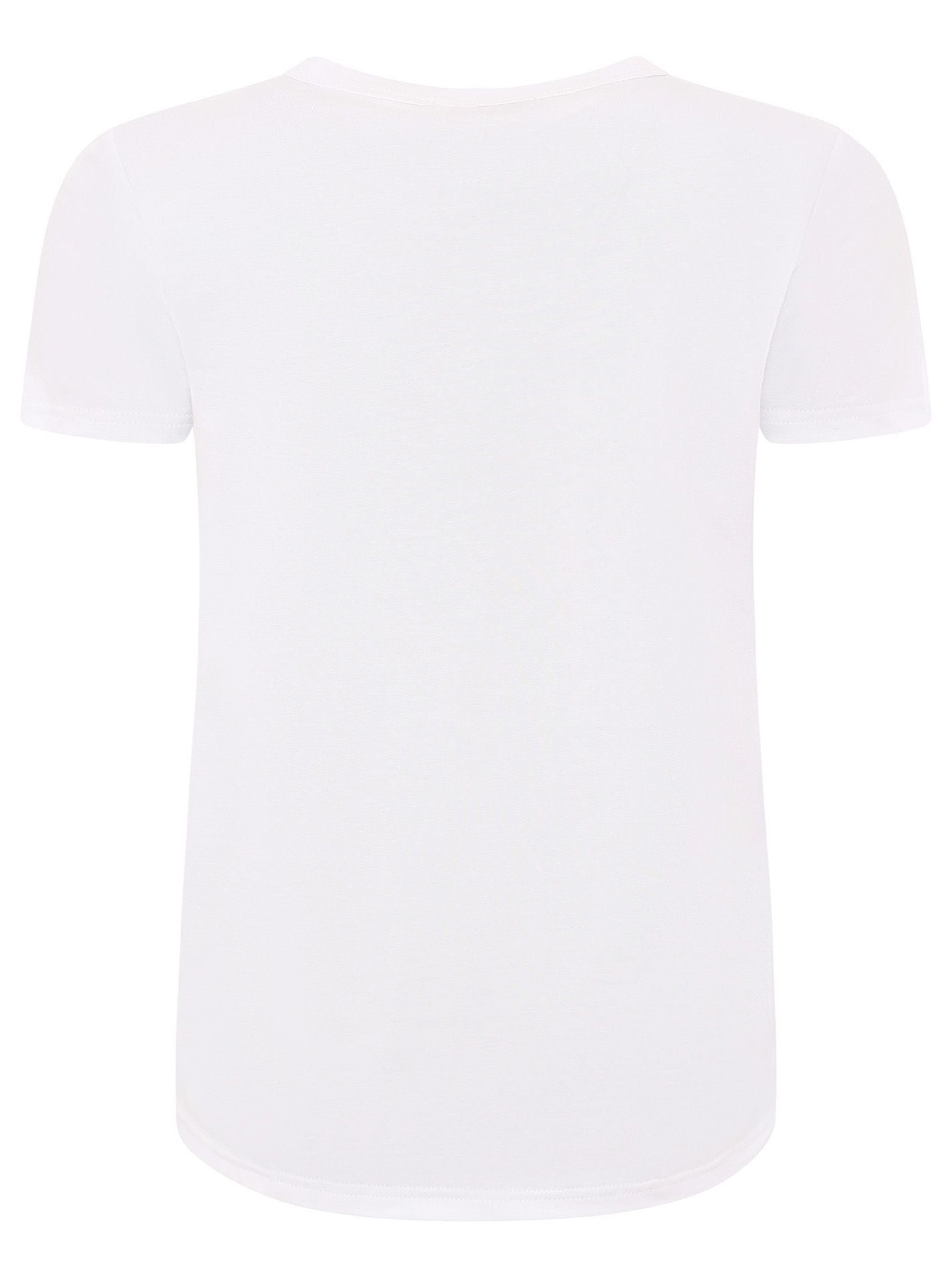 Zwillingsherz - T-Shirt "Always Believe" in Weiß - Mit Leoparden-Herzen