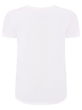 Zwillingsherz - T-Shirt "Always Believe" in Weiß - Mit Leoparden-Herzen