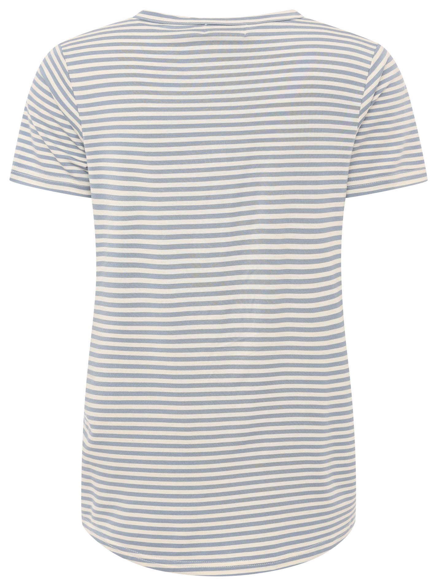 Zwillingsherz T-Shirt Streifen mit Zwillingsherz-Emblem Jeansblau-Weiß