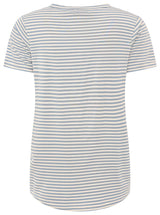 Zwillingsherz T-Shirt Streifen mit Zwillingsherz-Emblem Jeansblau-Weiß