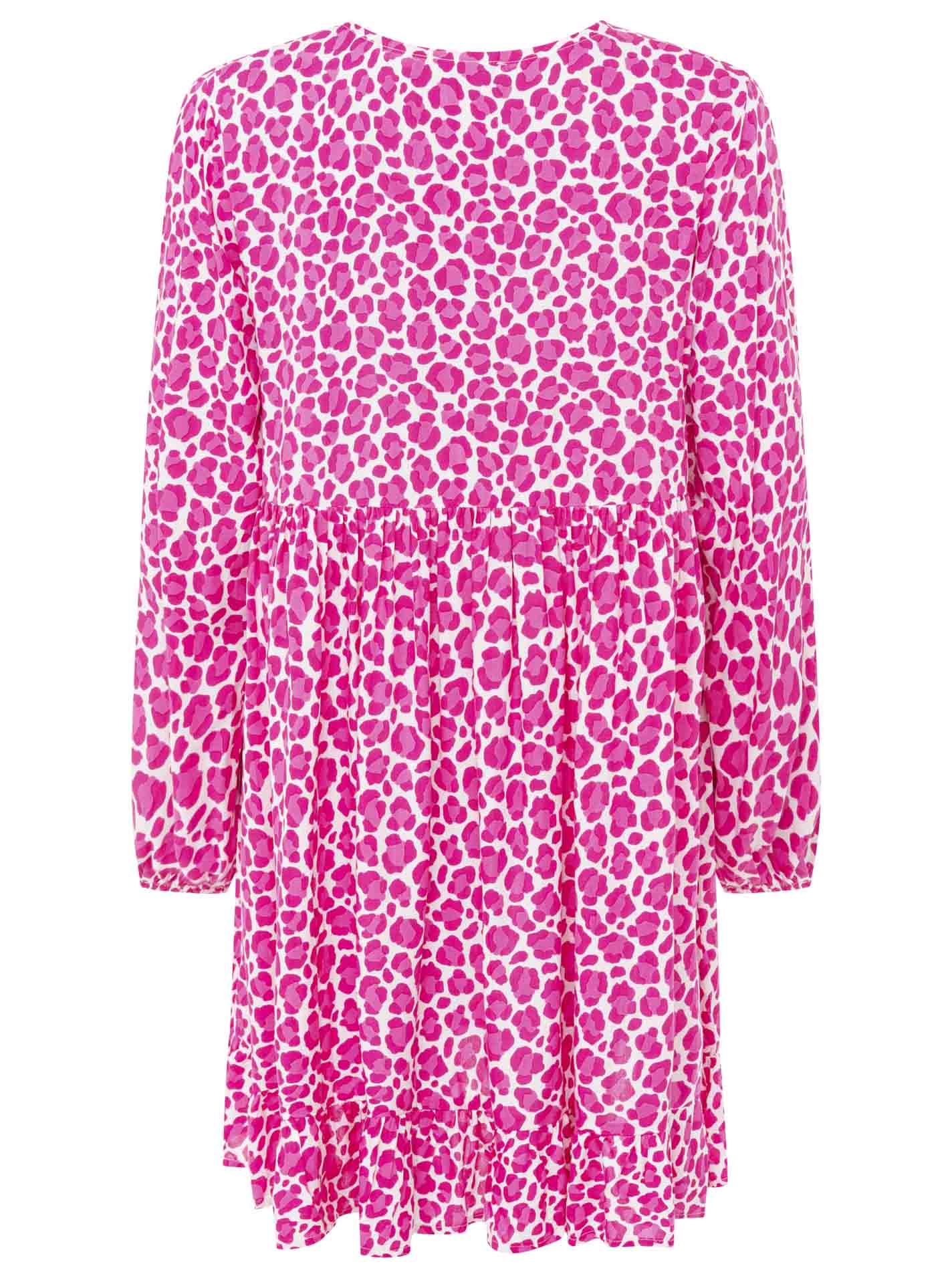 Zwillingsherz Kleid Leo Dream Viskose Pink Animalprint