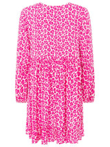 Zwillingsherz Kleid Leo Dream Viskose Pink Animalprint