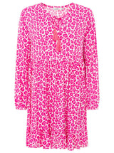 Zwillingsherz Kleid Leo Dream Viskose Pink Animalprint