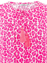 Zwillingsherz Bluse Classic Leo Pink Viskose Animalprint