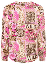 Zwillingsherz Bluse "Safari Patchwork" - Beige