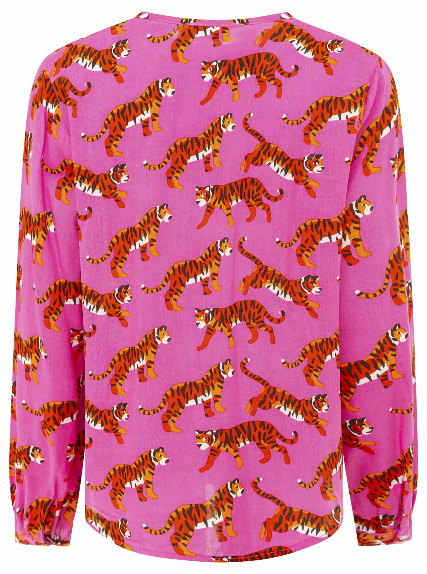 Zwillingsherz - Bluse "Trendy Tiger" in Pink - Animalprint mit Quasten