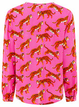 Zwillingsherz - Bluse "Trendy Tiger" in Pink - Animalprint mit Quasten