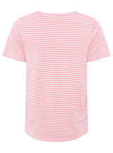 Zwillingsherz T-Shirt Streifen mit Zwillingsherz-Emblem Rosa-Weiß