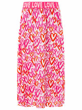 Zwillingsherz Rock "Love Hearts" Pink-Rot Herzmuster Viskose