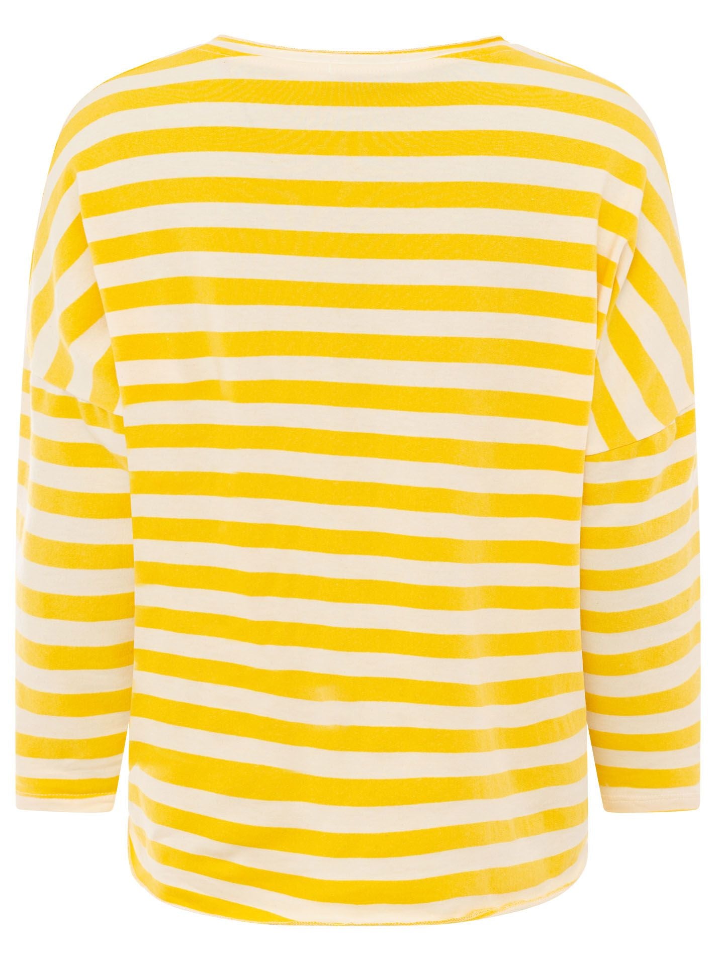 Zwillingsherz Shirt BW "Streifen & Jersey" Sonnen-Gelb V-Ausschnitt