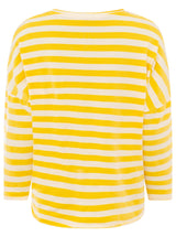 Zwillingsherz Shirt BW "Streifen & Jersey" Sonnen-Gelb V-Ausschnitt