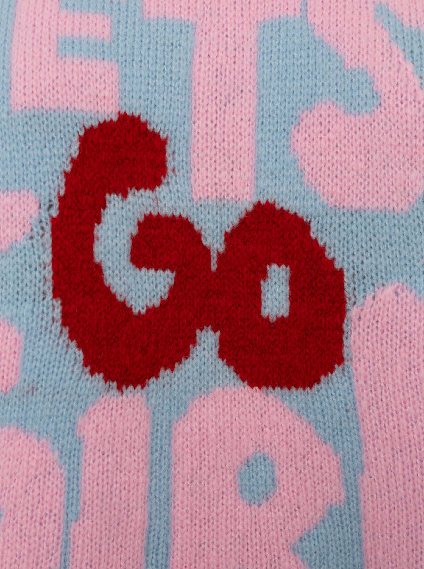 Zwillingsherz Pullover Wollmix "Lets Go Girls" Hellblau Oversized