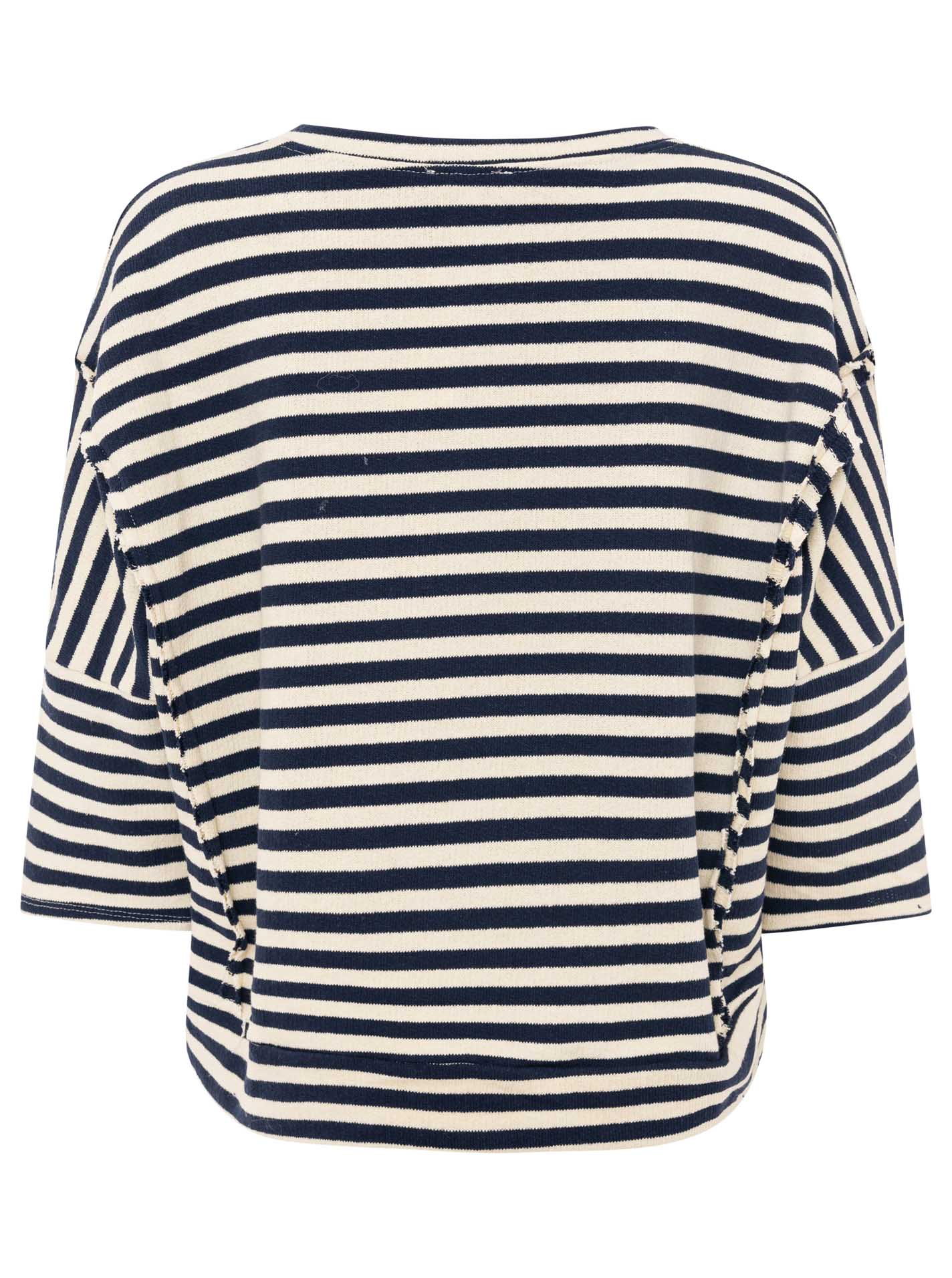 Zwillingsherz 3/4 Arm Shirt BW More Amor Por Favor Navy Creme Streifen