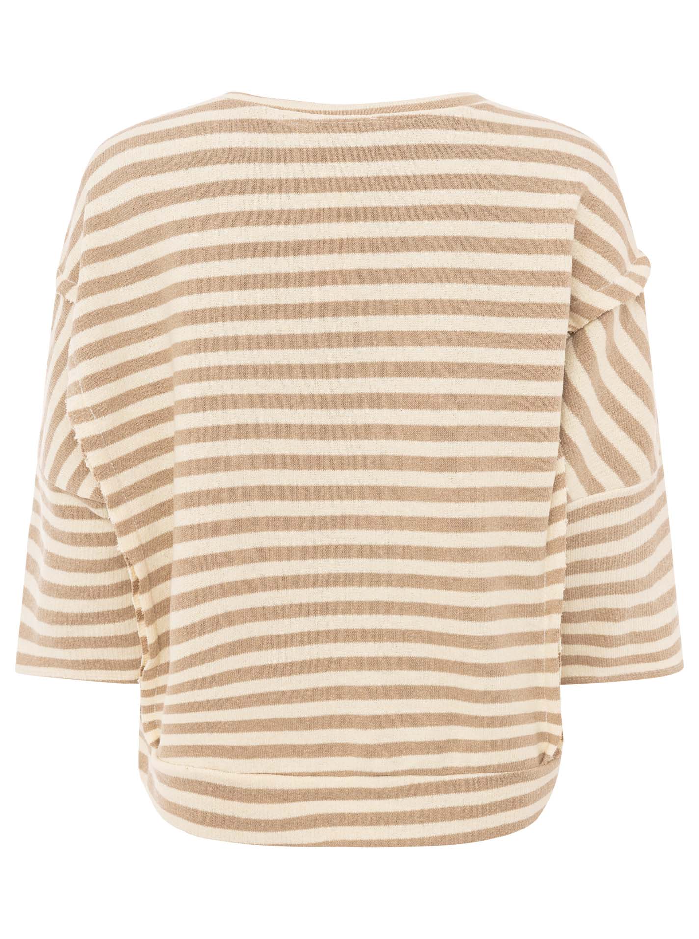 Zwillingsherz Shirt 3/4 Arm Streifen BW "More Amore" - Beige