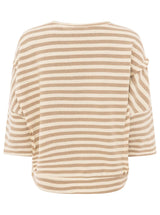 Zwillingsherz Shirt 3/4 Arm Streifen BW "More Amore" - Beige