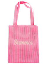 Zwillingsherz Strick Shopper-Tasche "Summer" - Pink