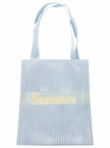 Zwillingsherz Strick Shopper-Tasche "Summer" - Hellblau | Sommerlicher Begleiter