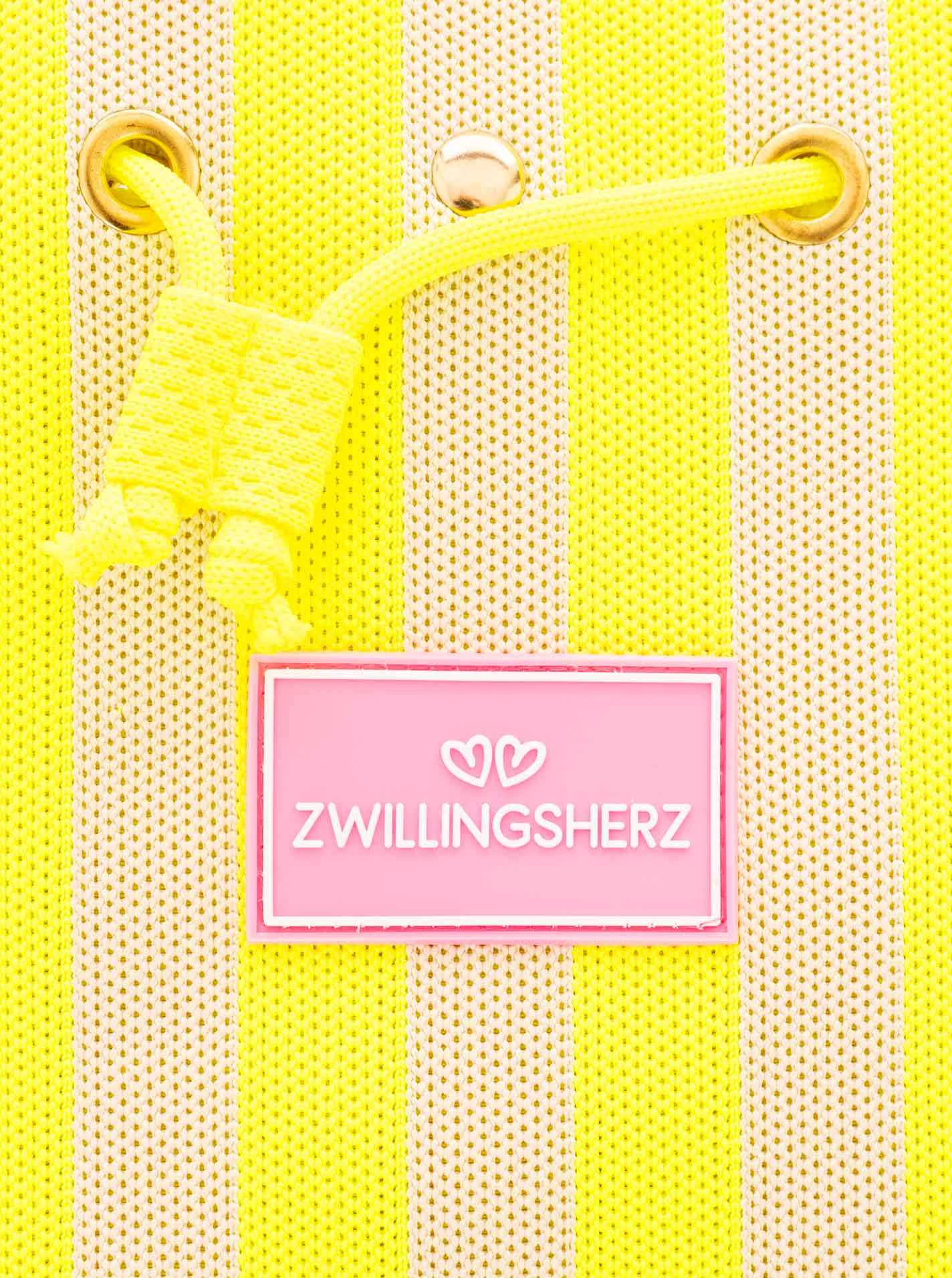 Zwillingsherz Schultertasche Stripes - Gelb - Modernes Streifen-Design