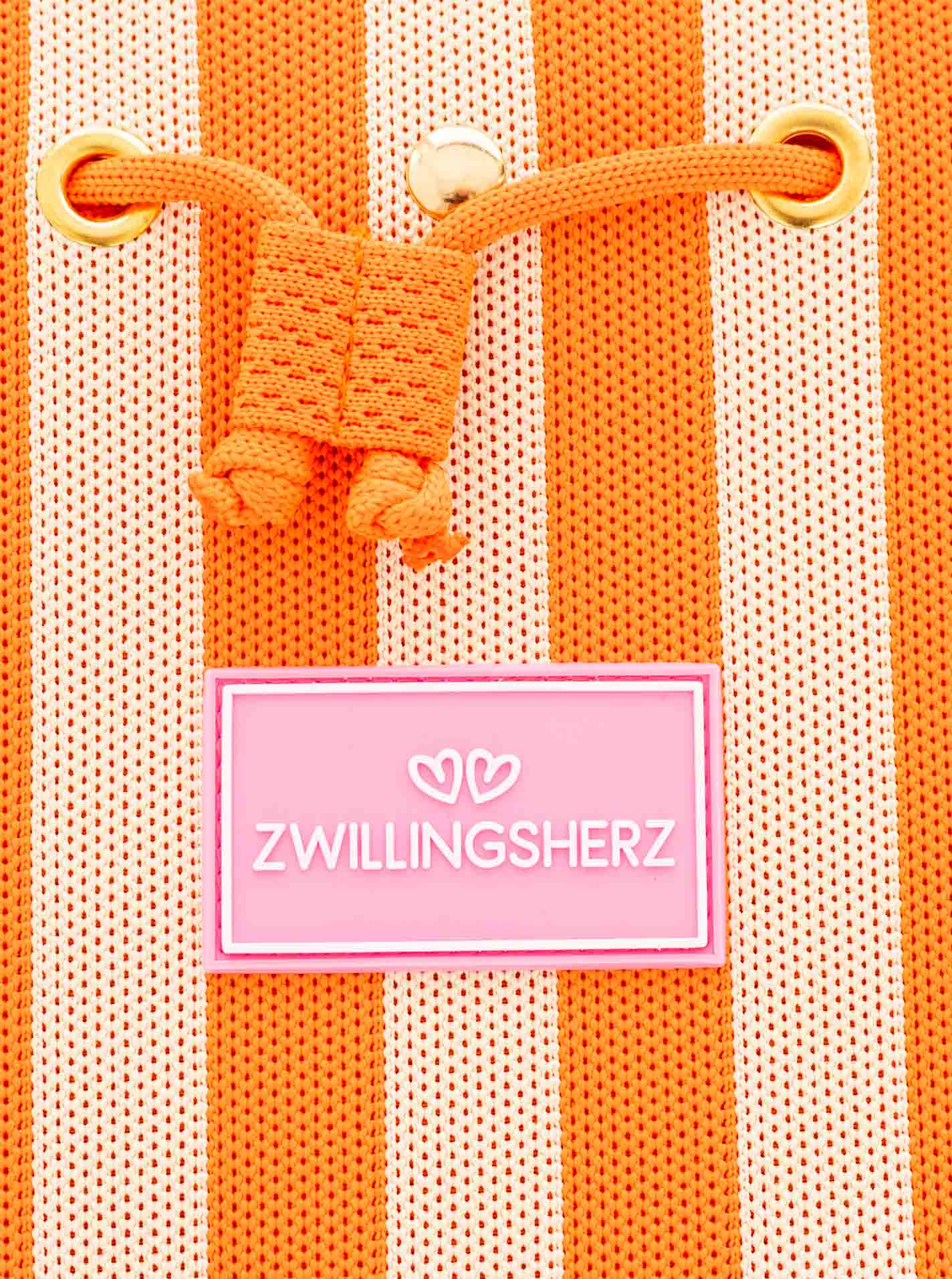 Zwillingsherz Schultertasche Stripes - Orange