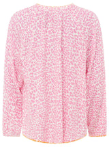 Zwillingsherz Bluse Wilder Leo - Pink  Leopardenmuster V-Ausschnitt