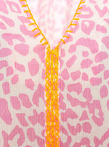 Zwillingsherz Bluse Wilder Leo - Pink  Leopardenmuster V-Ausschnitt