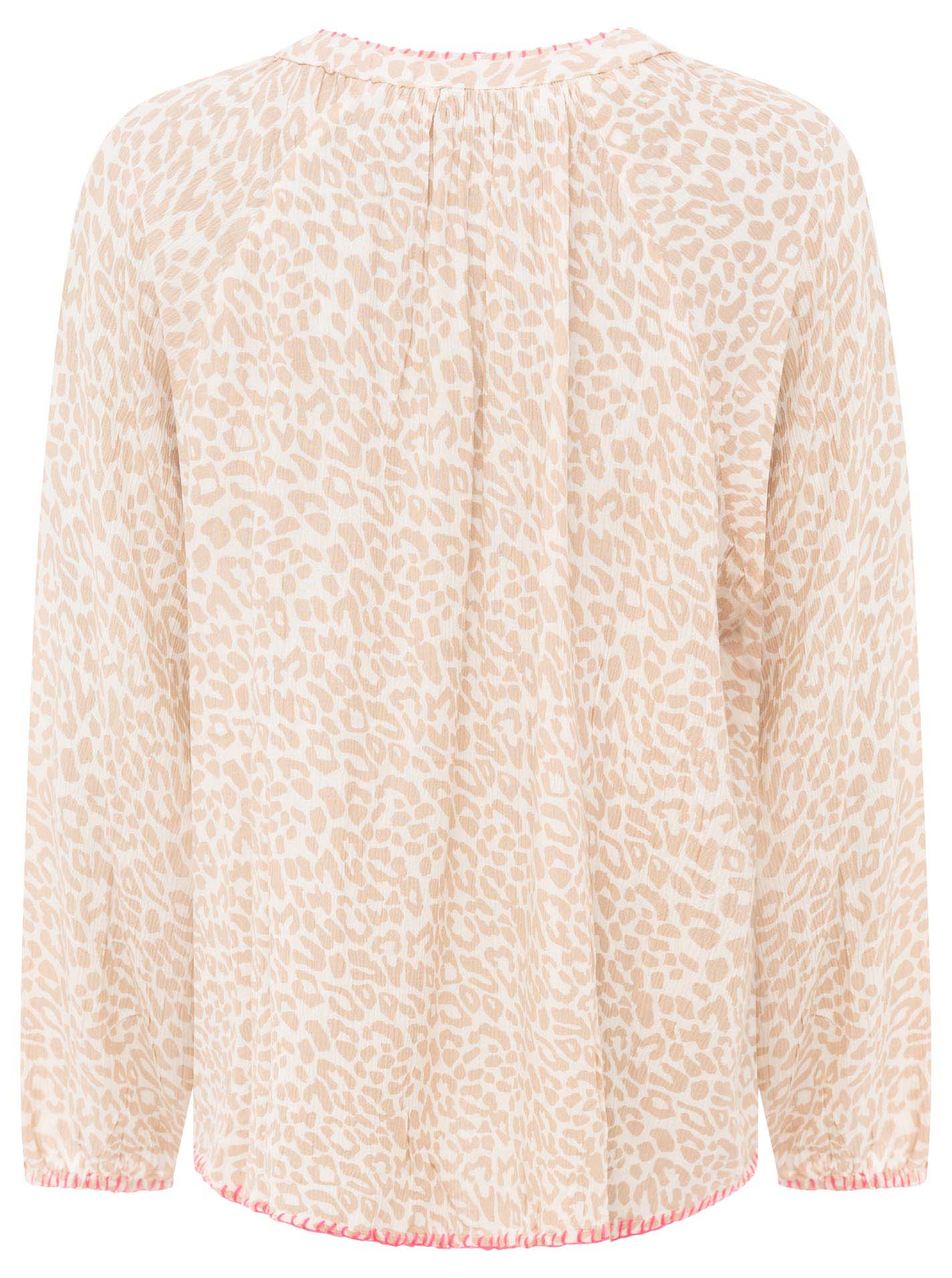 Zwillingsherz Bluse Wilder Leo - Beige