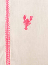 Zwillingsherz Bluse Gestickte Hummer - Weiß  - Maritime Stickerei - Viskose