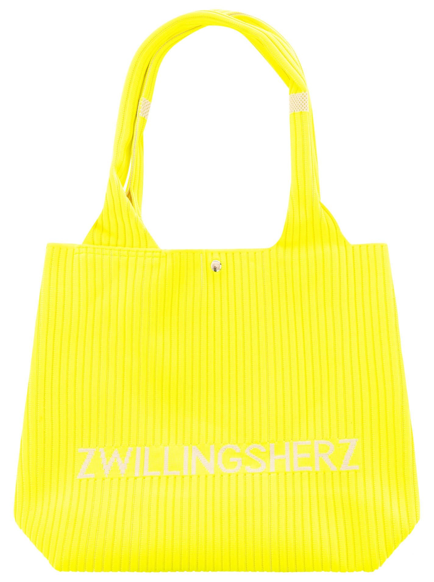 Zwillingsherz Shopper Tasche Neon Gelb