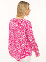 Zwillingsherz Bluse Classic Leo Pink Viskose Animalprint
