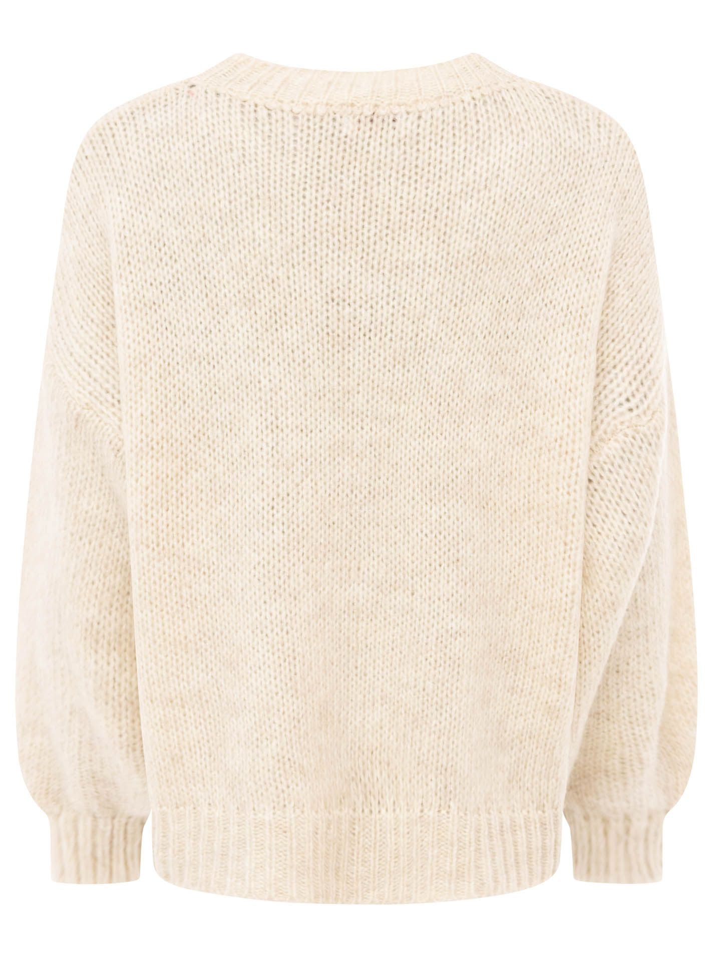Zwillingsherz Pullover Wollmix Look Back Beige