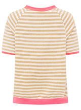 Zwillingsherz Sweat-Shirt BW Streifen & Herz Beige- Oversized Fit