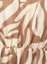 Zwillingsherz Maxikleid Viskose "Allover Ornamente" Beige