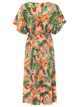 Zwillingsherz Maxikleid Viskose "Dschungel" Rosa