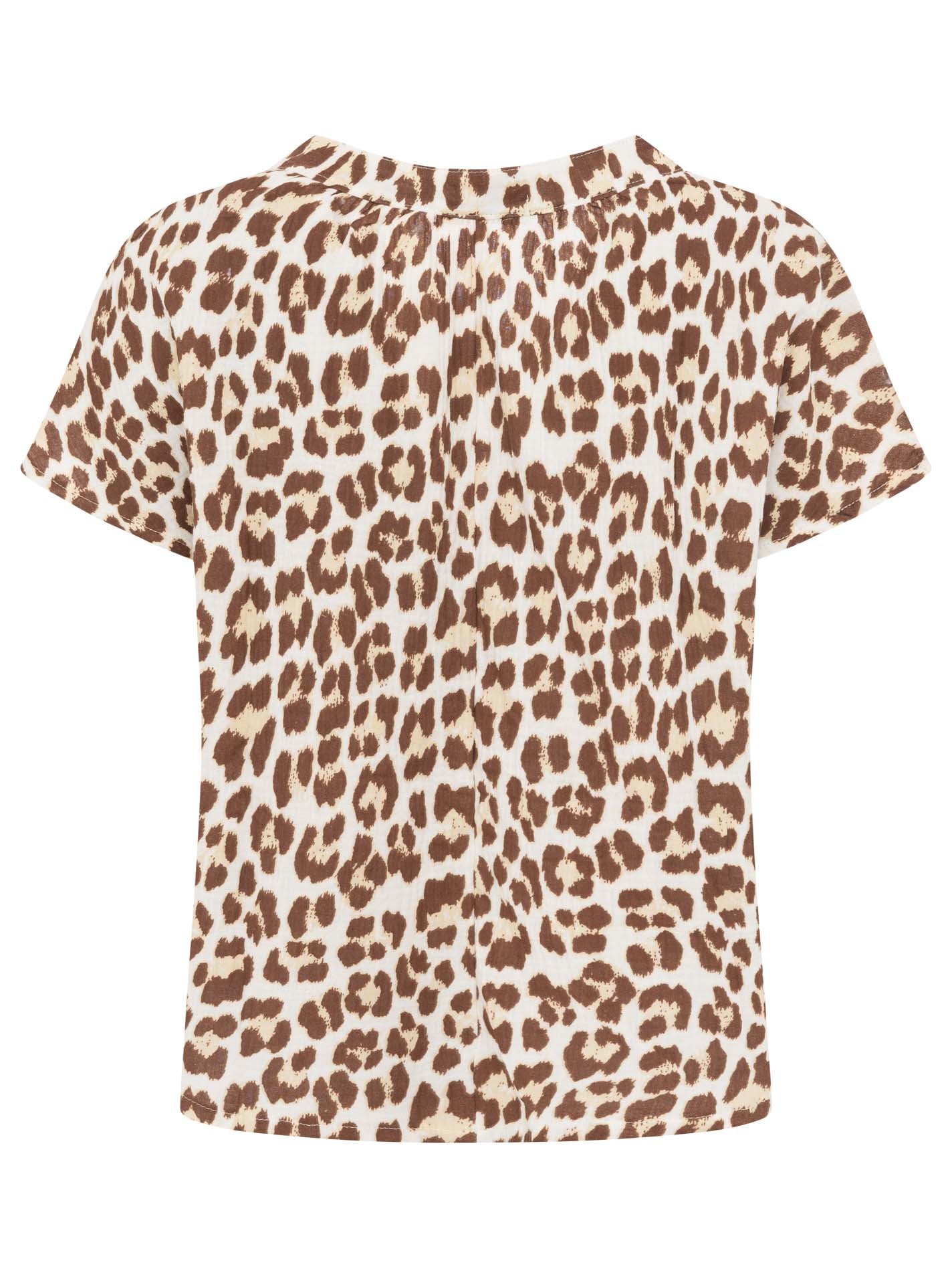 Zwillingsherz Bluse Musselin Leo Beige