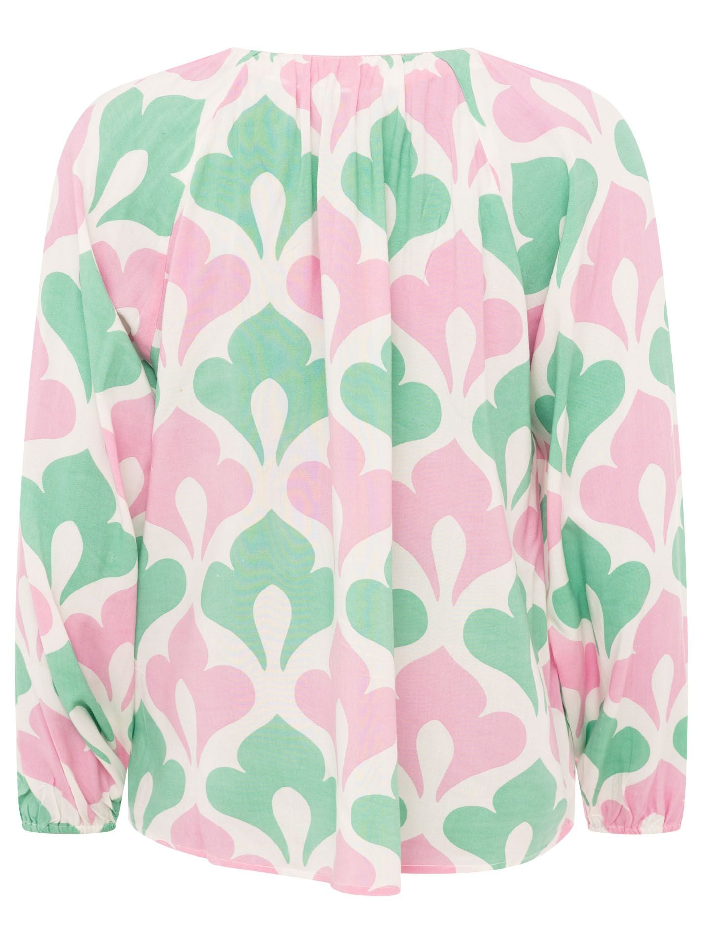 Zwillingsherz Bluse Graphic Flower Rosa