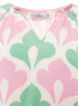 Zwillingsherz Bluse Graphic Flower Rosa