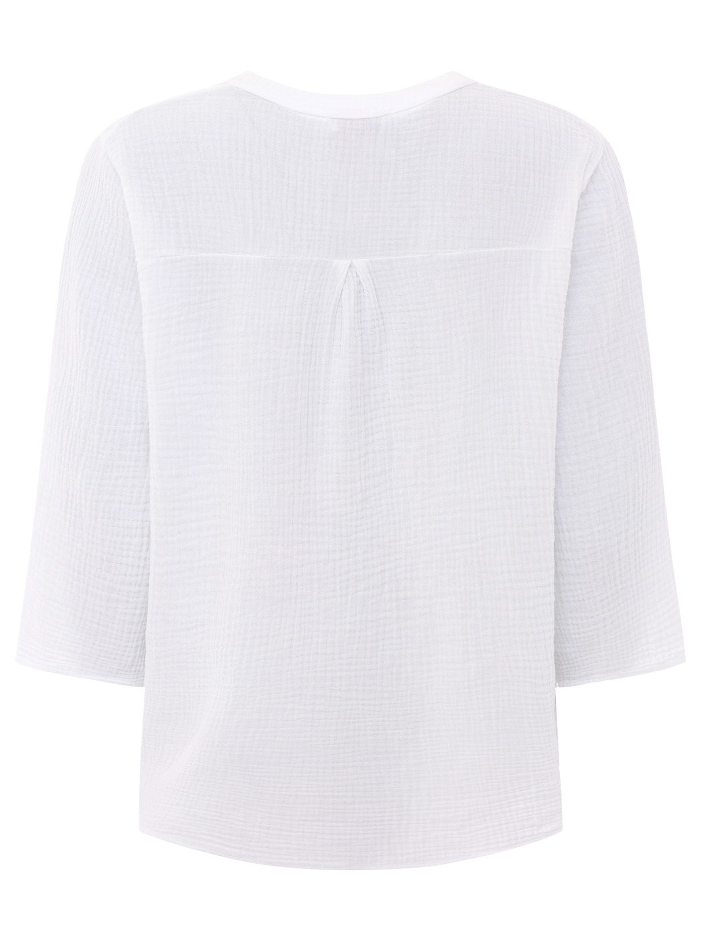 Zwillingsherz Musselin-Bluse Neonkante Weiß Baumwolle