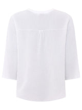 Zwillingsherz Musselin-Bluse Neonkante Weiß Baumwolle