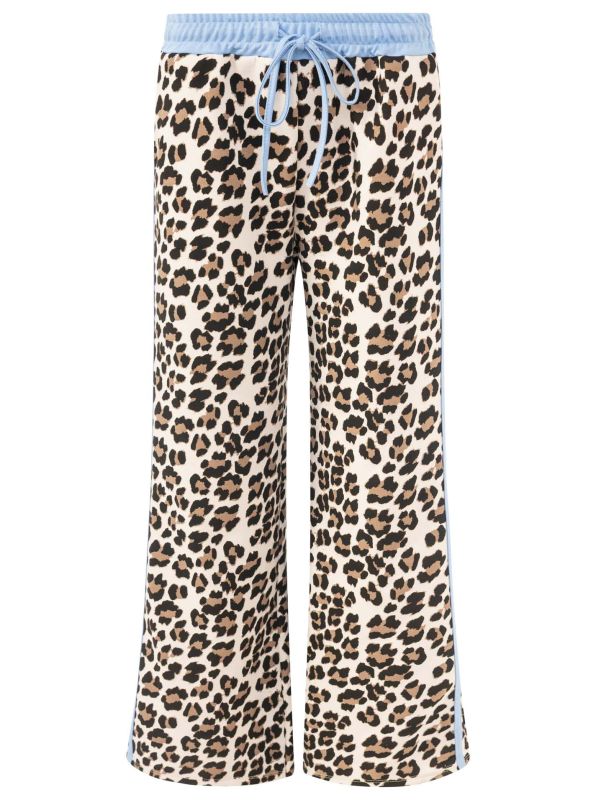 Zwillingsherz Lounge Hose Leo mit Kontrastbund Hellblau