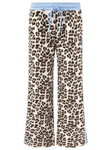 Zwillingsherz Lounge Hose Leo mit Kontrastbund Hellblau