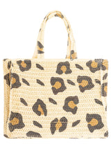 Zwillingsherz Strohtasche Leo Beige Animalprint